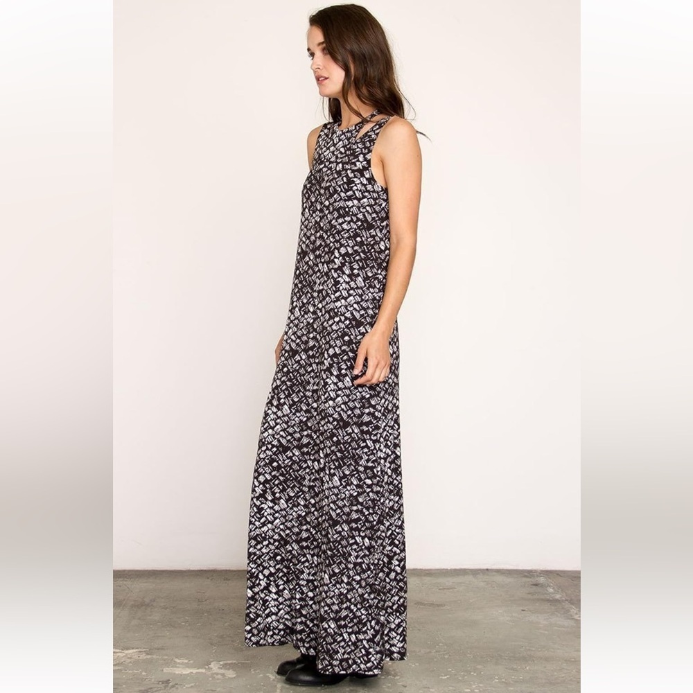 NWT RVCA Rite Moves Maxi Dress Size XS Juniors Black Print Built In Bra Viscose - Picture 7 of 16